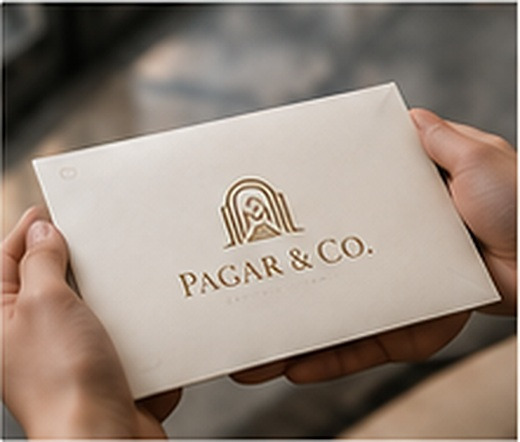 Hands holding a Pagar & Co. envelope.